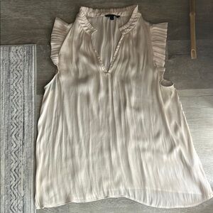 Banana Republic Cream Mandarin Collar Blouse